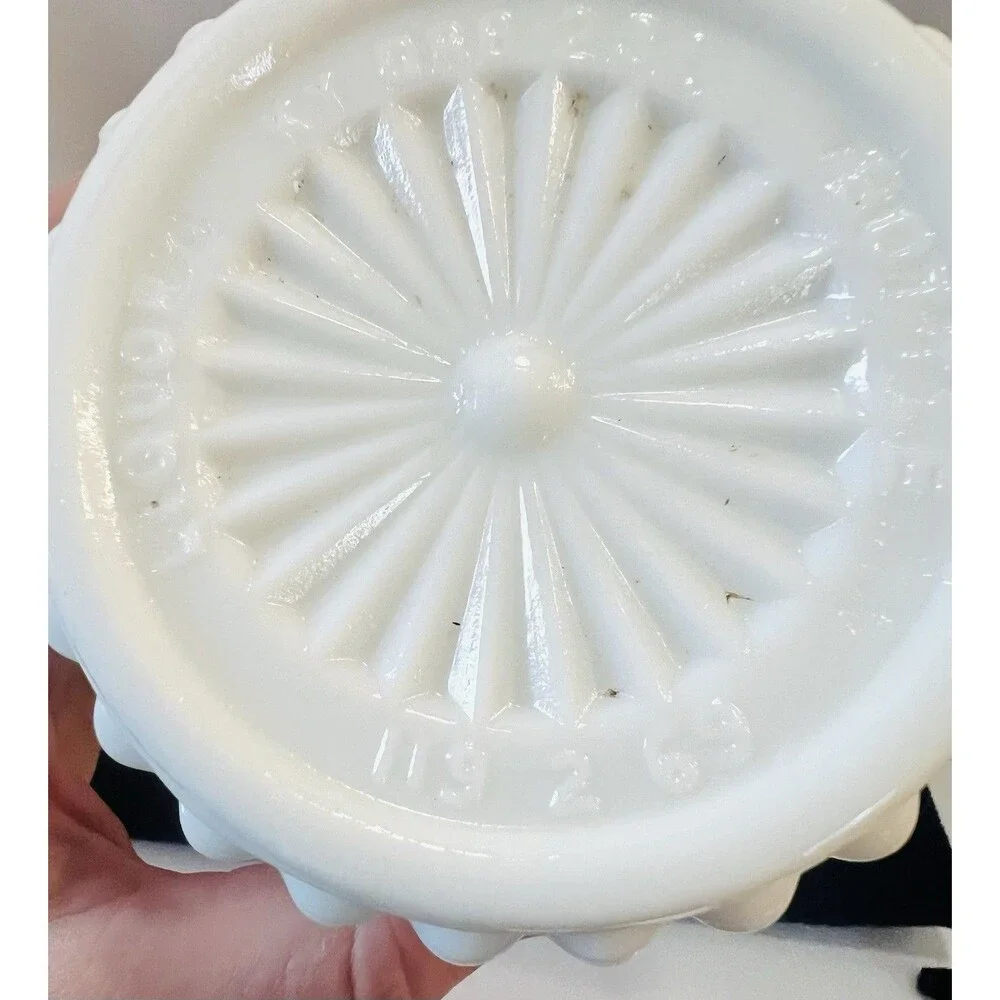 Vintage Jim Beam Milk Glass Decanter w Stopper | Scroll Grape Pattern
